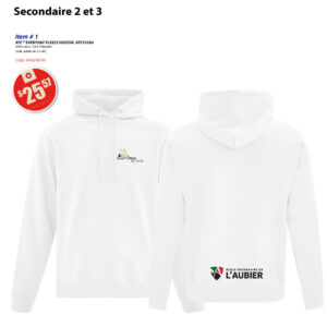 Item 01 Aubier secondaire 2-3 Hoodie ATC F2500 2026